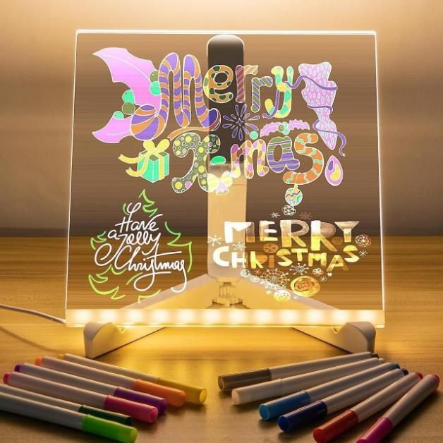 3D LED Light Glass Acrylic Writing pad(with pens & stand)