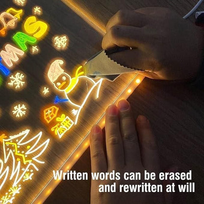 3D LED Light Glass Acrylic Writing pad(with pens & stand)